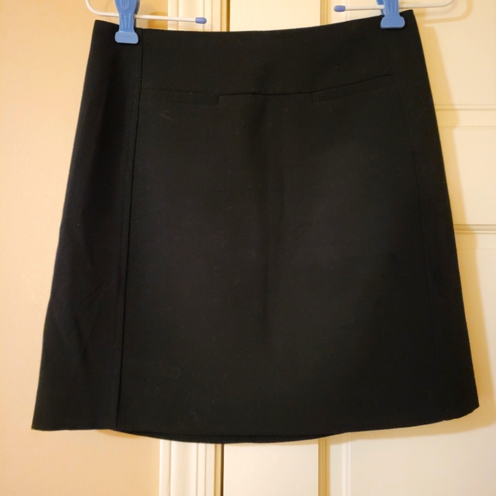 Loft 0P Black Pencil skirt